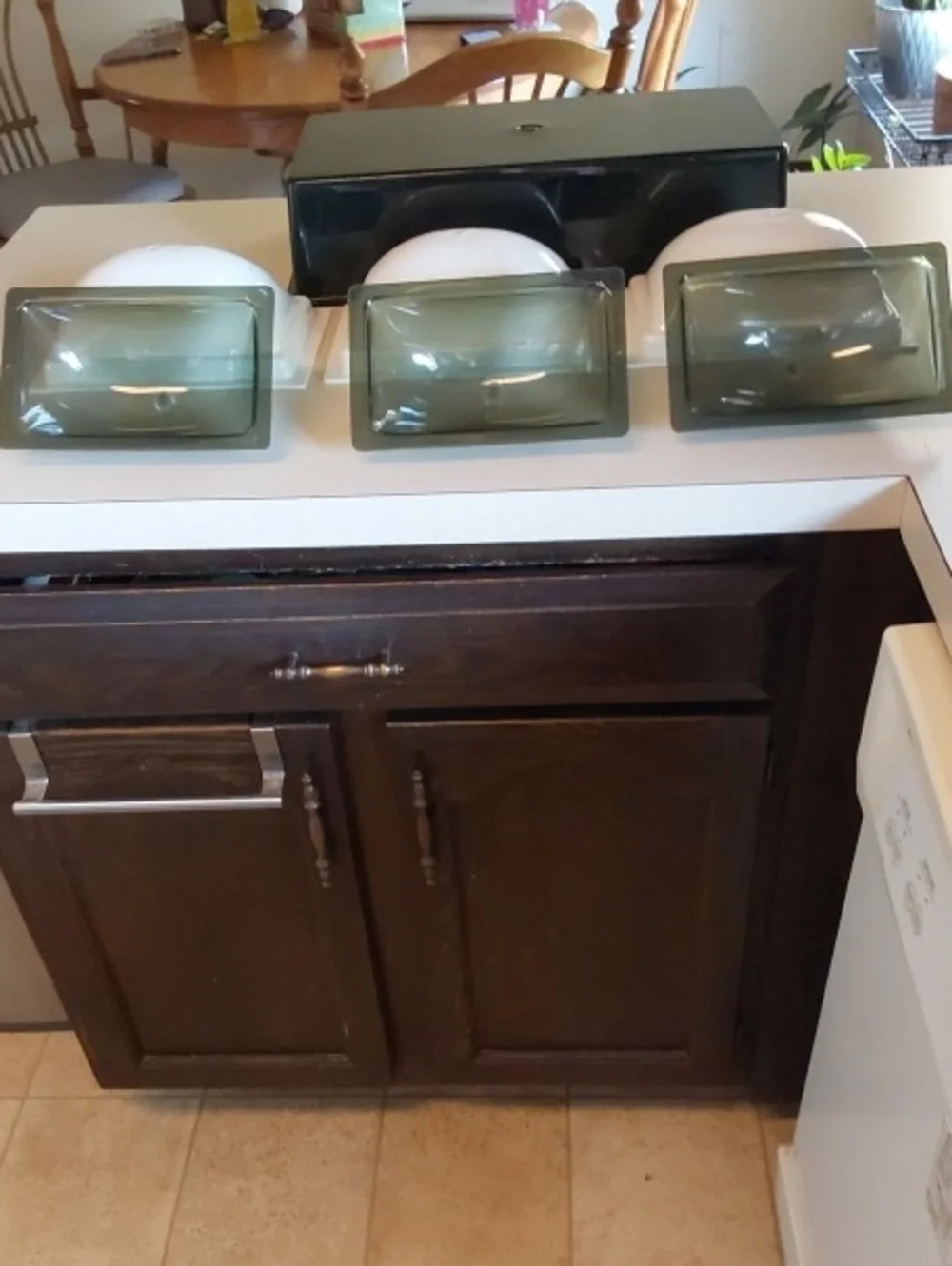 Vintage Mid Century 1960s Acrylic Tripple Dome Food Warmer And Cooler Server